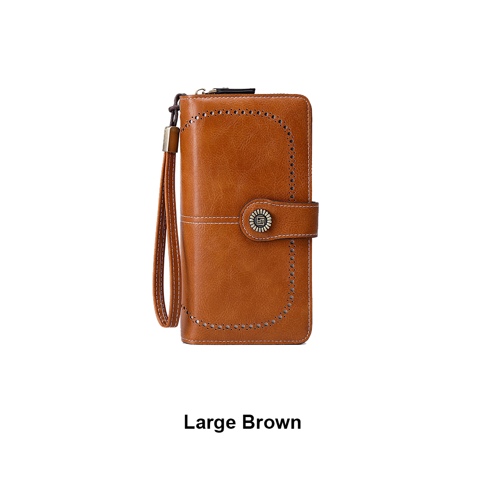 Small Women’s Leather Bifold Wallet with RFID & Zipper Coin Pocket