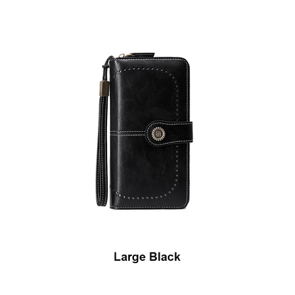 Small Women’s Leather Bifold Wallet with RFID & Zipper Coin Pocket