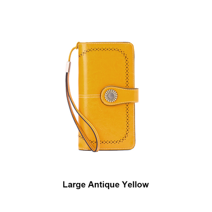 Small Women’s Leather Bifold Wallet with RFID & Zipper Coin Pocket