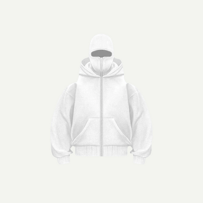 Double Hooded Zip Jacket Wind-resistant Winter Hoodies for Men