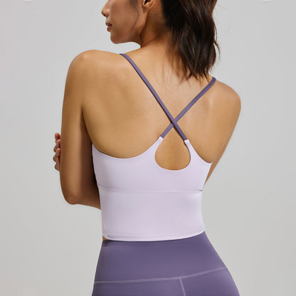 Sporty Women's Criss Cross Yoga Sports Bra