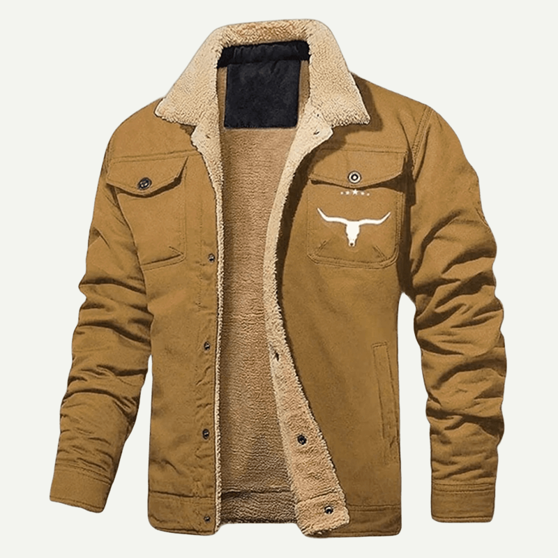 Men’s Retro Western Fleece Jacket – Warm, Rugged & Timeless Style