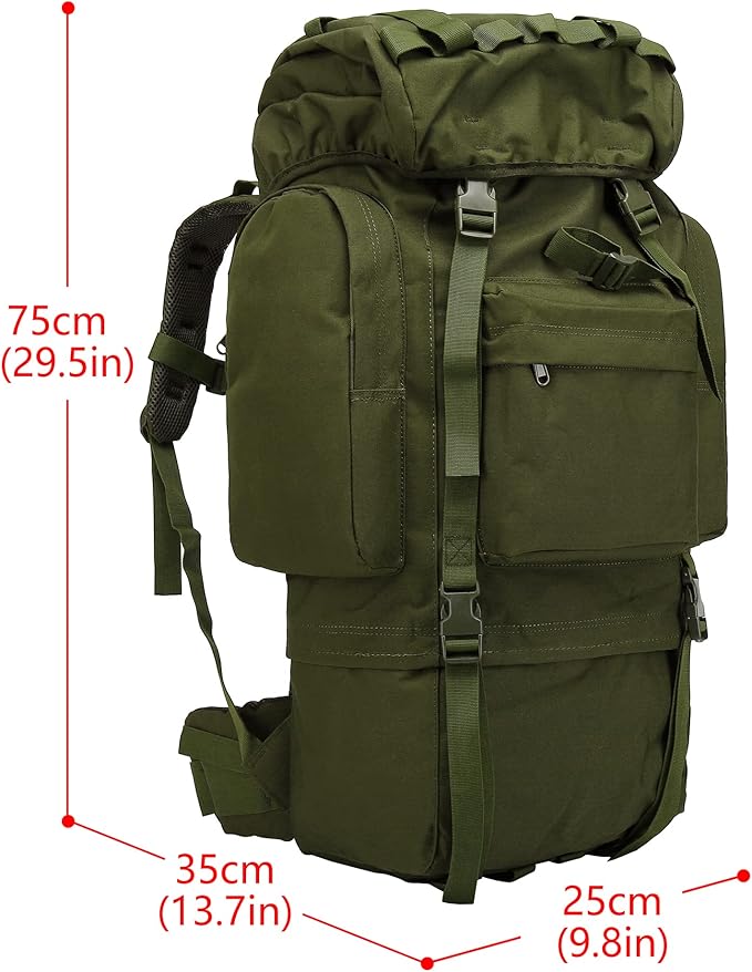 65L Waterproof Oxford Mountaineering Backpack with Rain Cover