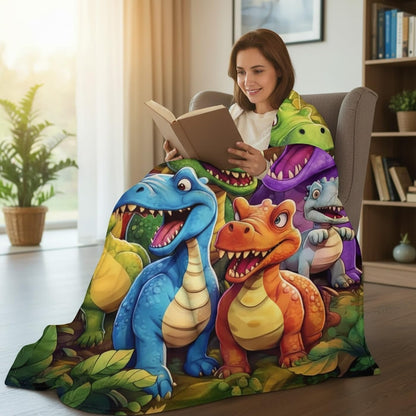 3D Dinosaur Blanket for Kids – Ultra Soft Flannel Throw