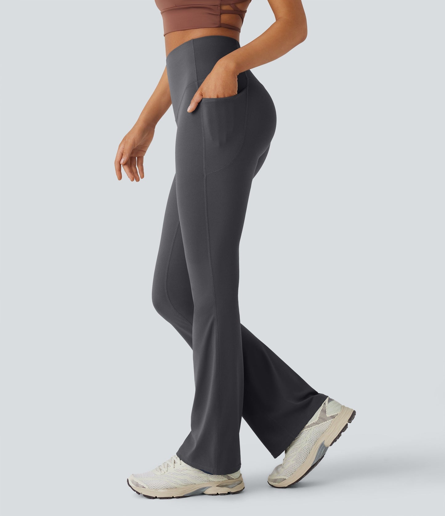UltraSculpt™ SoCinched High Waisted Tummy Control Side Pocket Shaping Yoga Bootcut Leggings