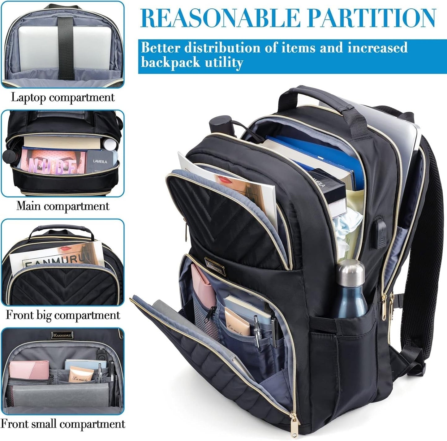 The V Laptop Backpack — Where Power Meets Elegance ⚡